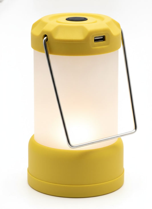 Yellow Rechargeable LED Camping Lantern Light