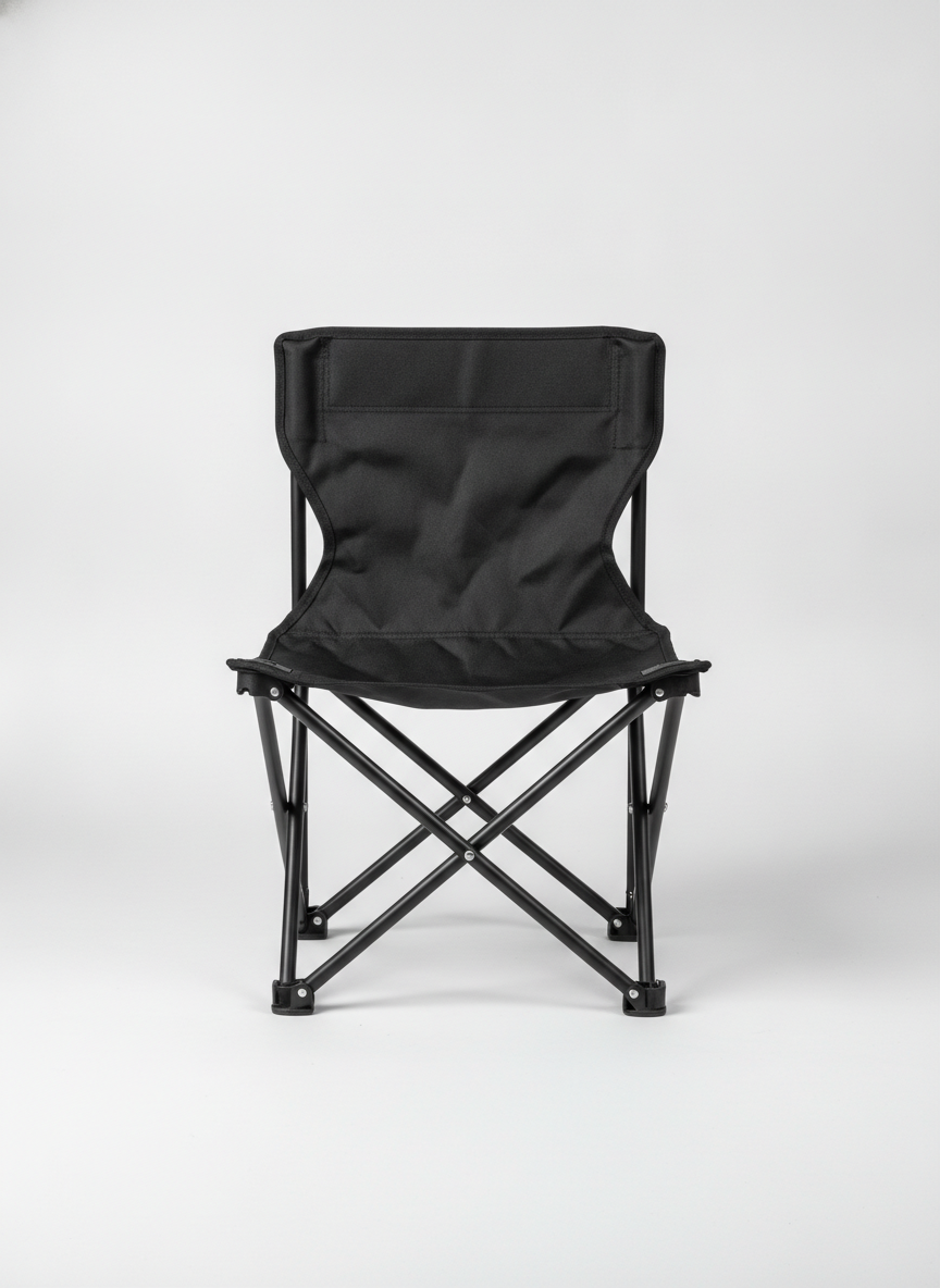 Black Folding Compact Backpacking Chair