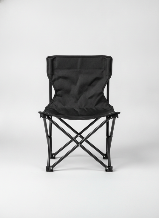 Black Folding Compact Backpacking Chair