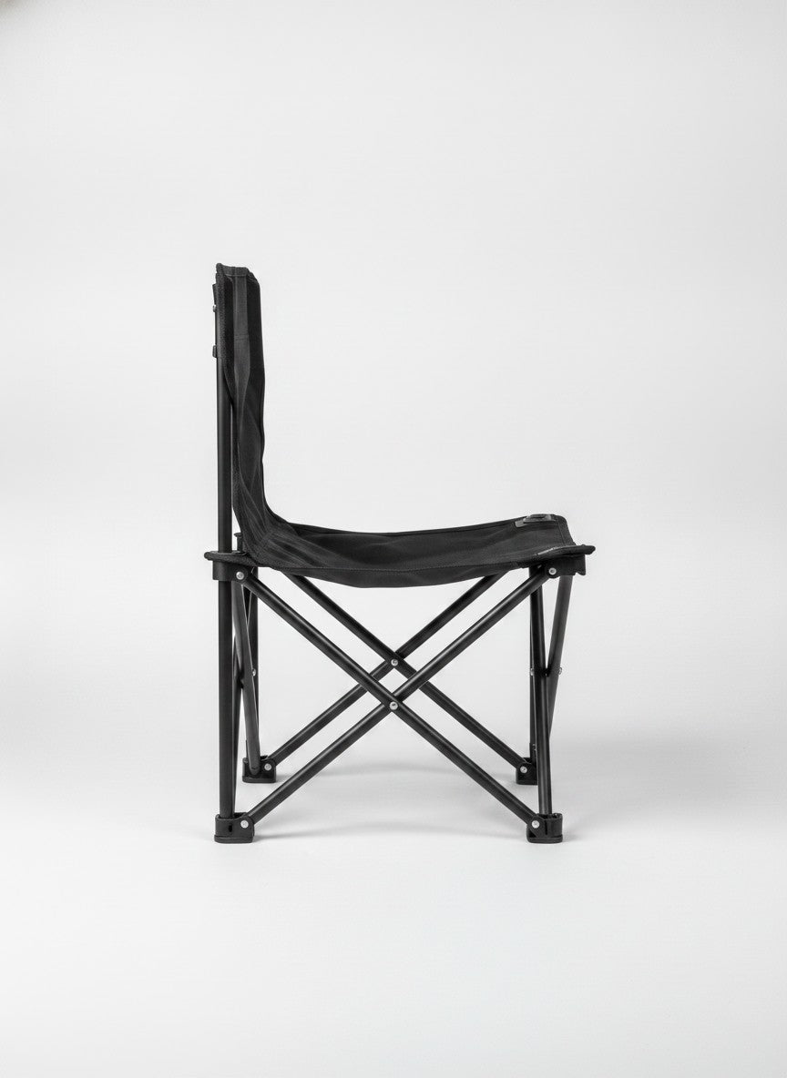 Black Folding Compact Backpacking Chair