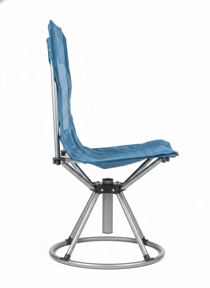 Blue Swivel Base Portable Outdoor Chair