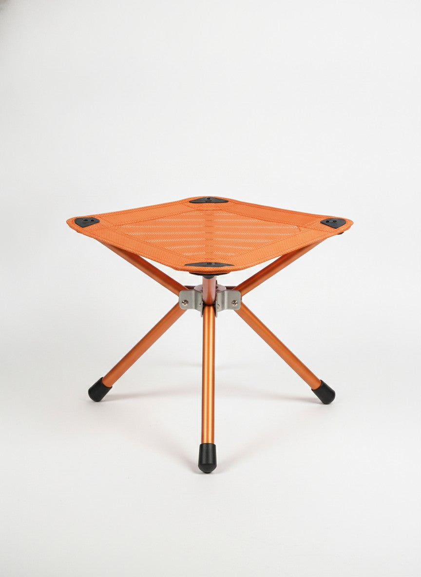 Orange Tripod Camp Stool Chair
